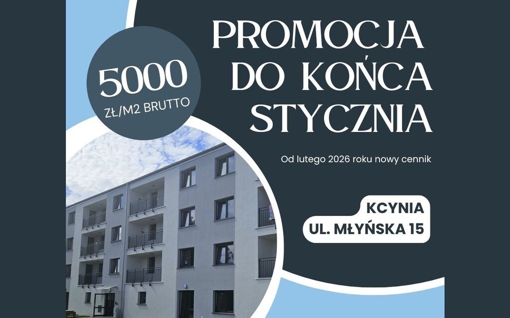 Nowe mieszkania 3 pokoje, Kcynia ul. Młyńska